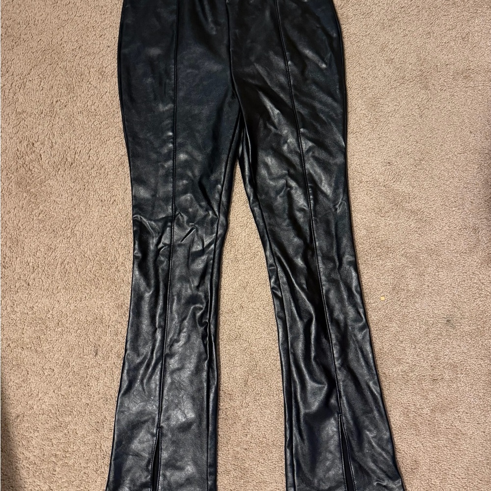 AFRM Black Faux Leather High-Waist Pants
